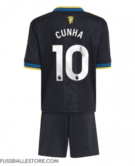 Günstige Manchester United Matheus Cunha #10 3rd trikot Kinder 2025-26 Kurzarm (+ Kurze Hosen)